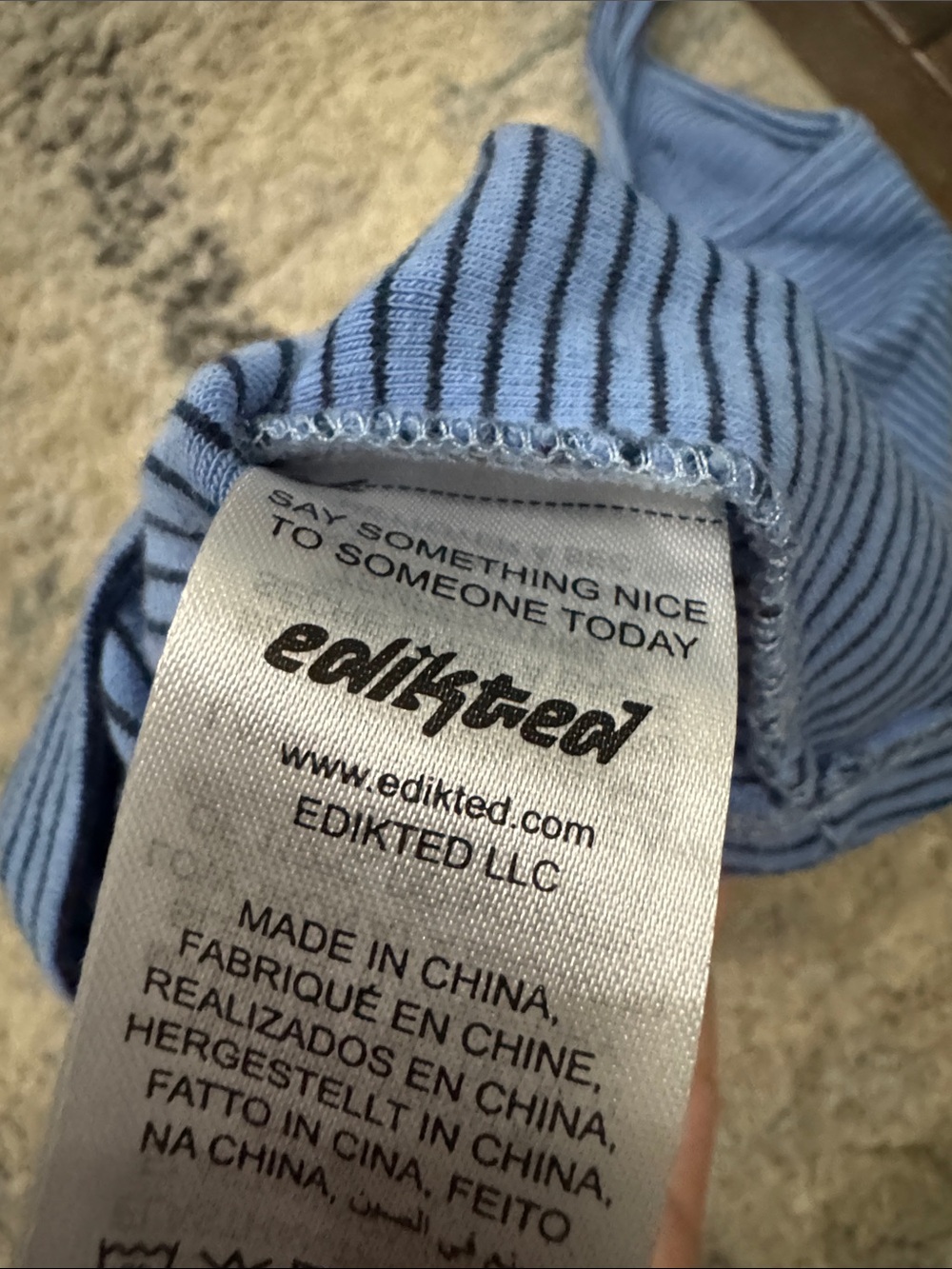 Edikted Light Blue Striped Button-Front Cami - Picture 6 of 6